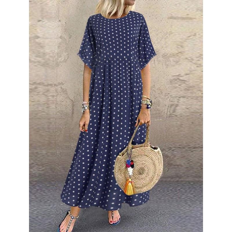 Foreign trade hot 2022 summer hot new European and American Amazon AliExpress wave point small fresh large size women's clothing