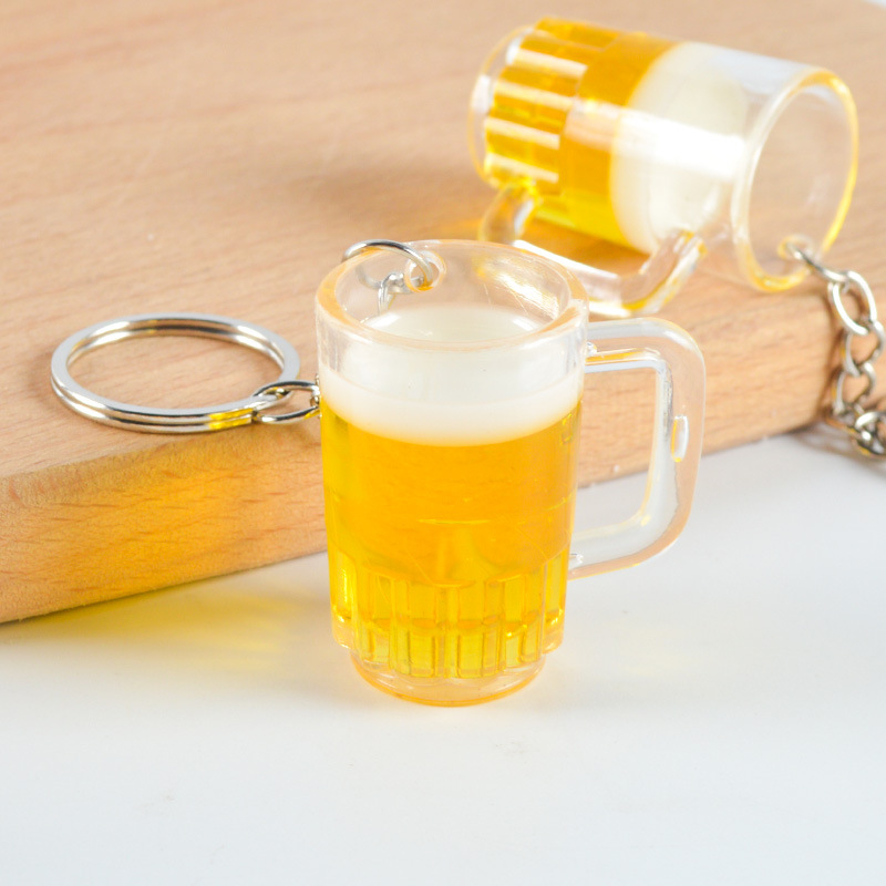 Night Market Explosions Beer Cup Keychain Beer Pendant Creative Yiwu Commodity Stall Beer Festival Gift