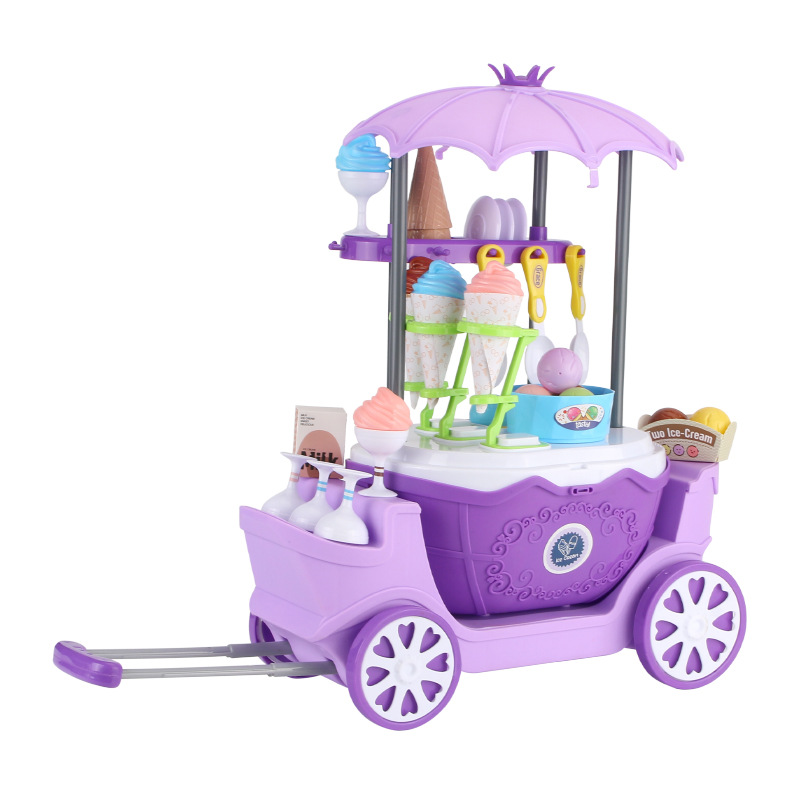 Wholesale generation factory direct boys and girls play house ice cream dresser large Princess trolley toys