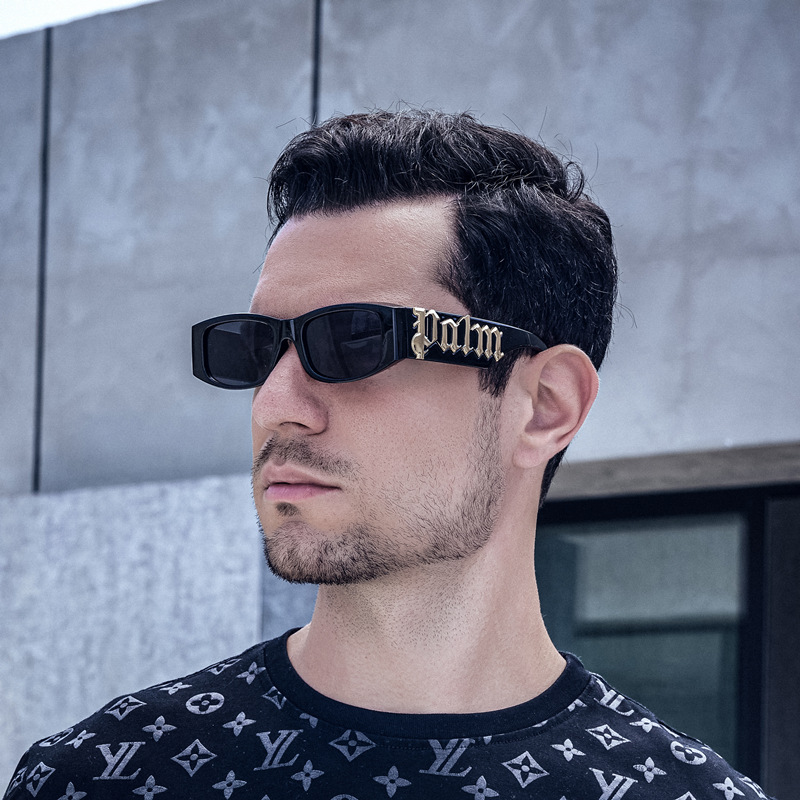 European and American personality small frame sunglasses women's high-level cross-border wholesale fashion wide-leg sunglasses men's anti-ultraviolet