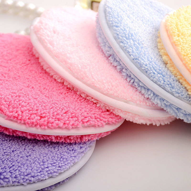 recommend Round Makeup Remover Pad Washable Wet and Dry Cosmetic Remover Towel Cleansing Makeup Remover Dry Puff