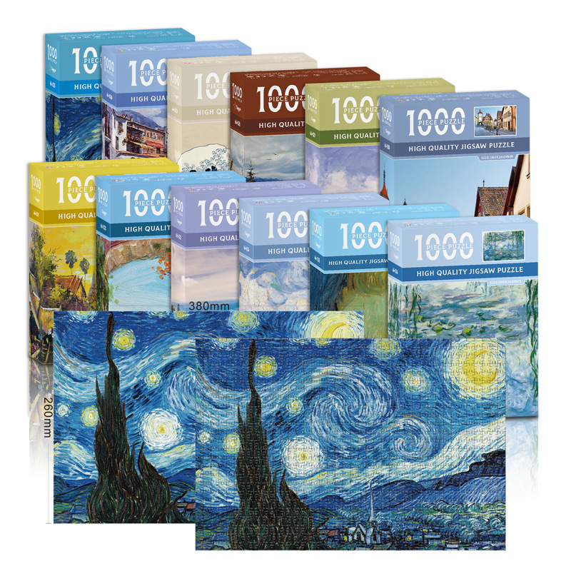 Puzzle 1000 Pieces Paper Oil Painting Famous Painting Puzzle Puzzle Adult Decompression Toy Gift Plane Puzzle Adult