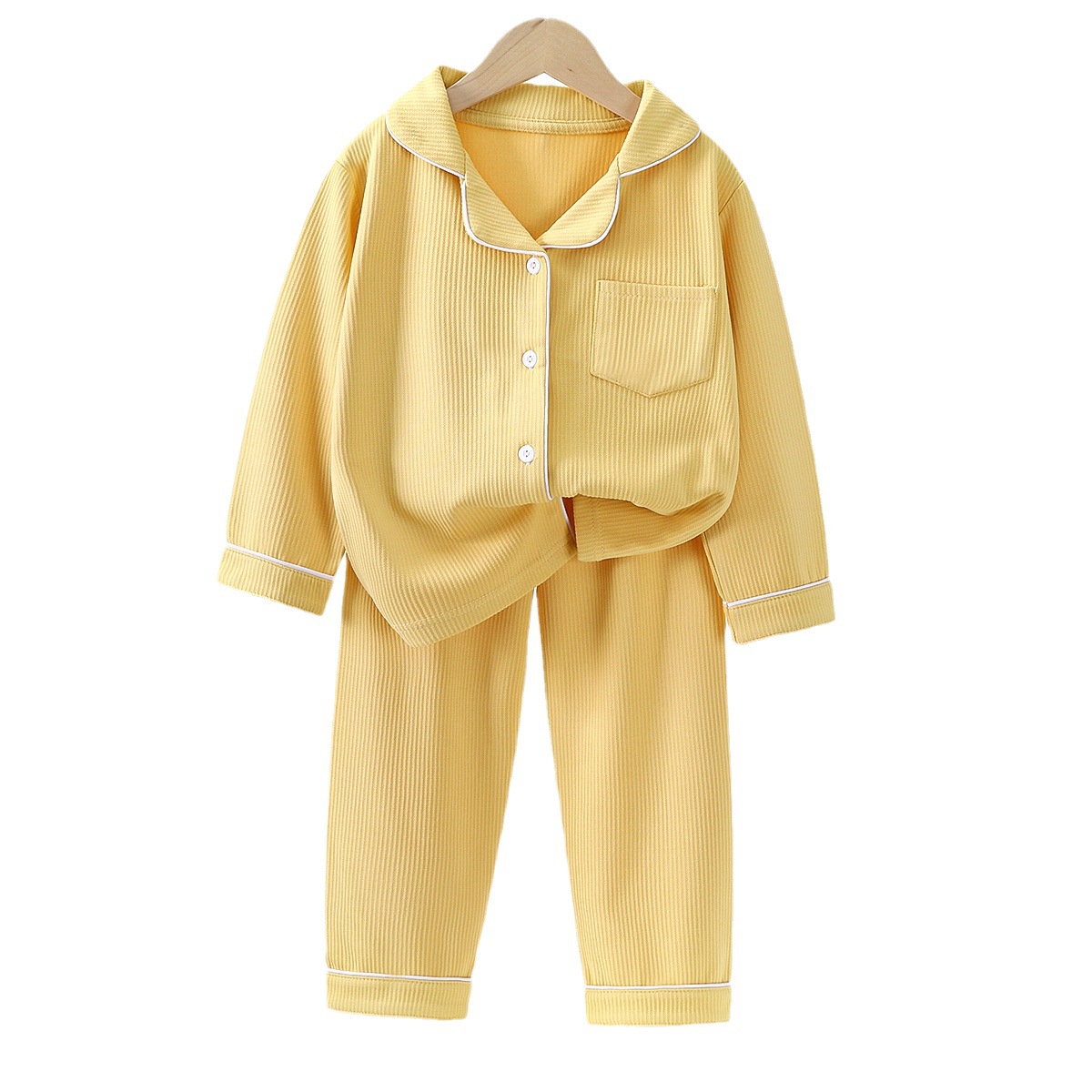 New Velvet Children's Pajamas Baby Boys and Girls Cardigan Autumn and Winter Long Sleeve Two-Piece Set Boys and Girls Autumn and Winter Home Clothes