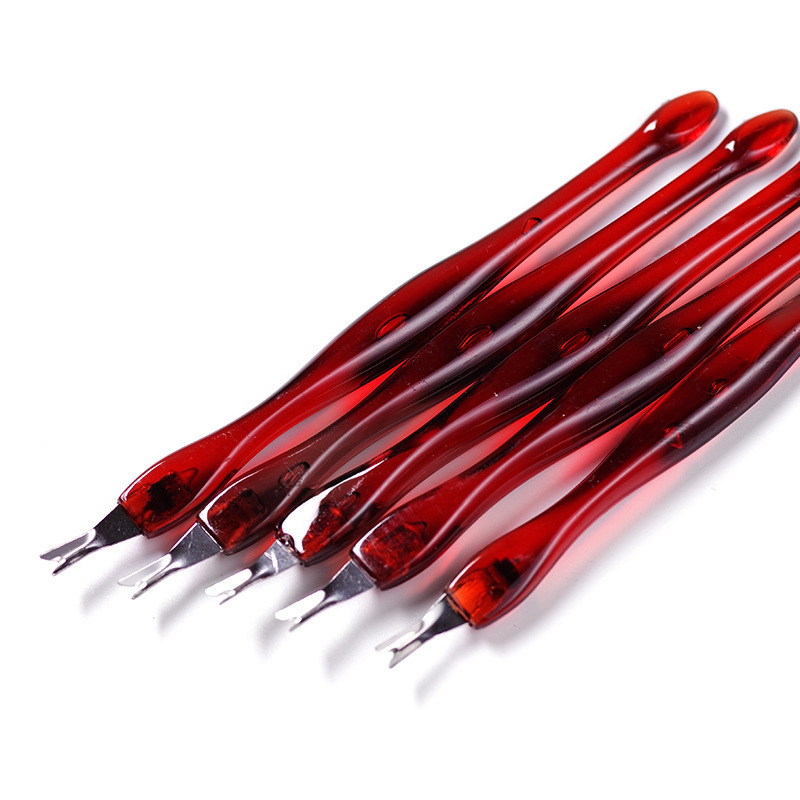 Nail Art dead skin fork repair dead skin tool V-shaped stainless steel sharp dead skin shovel pre-treatment dead skin file wholesale