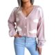 ins wind Real shot autumn and winter New European and American Baiyun knitted cardigan sweater independent station Amazon cross-border women's clothing