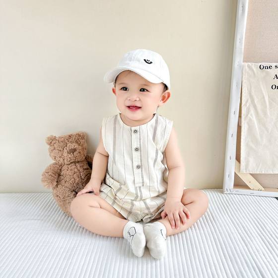Ins Baby Clothes 2025 Korean Style Summer Sleeveless Climbing Wear for Boys and Girls Newborn Summer Vest