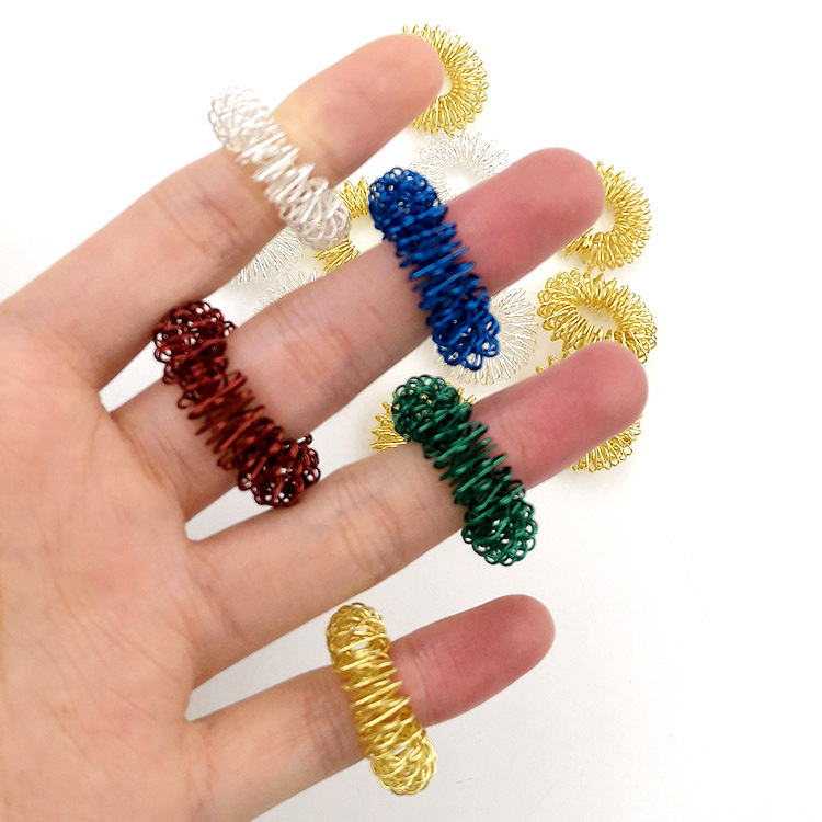 Amazon popular decompression massage ring finger massage ring mini fingertip spring massager decompression toy