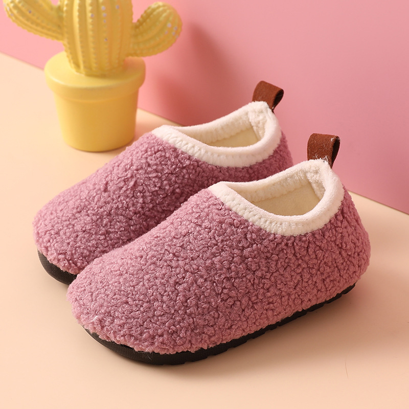 Velvet children's men's and women's floor socks shoes baby anti-slip bottom thickened autumn and winter new cotton shoes indoor home cotton slippers