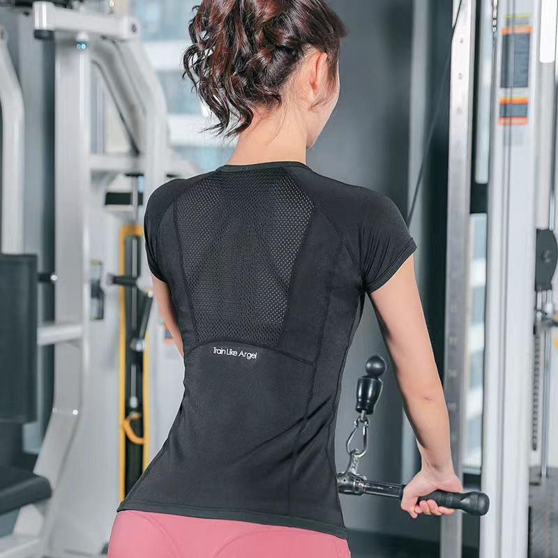 Summer Sports Short-sleeved Women's Quick-drying Breathable Yoga T-shirt Slim-fit Slimming Fitness Training Top Running Yoga Clothes