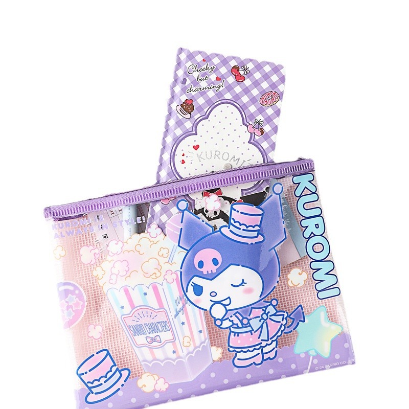 Sanrio zipper bag cute high-value ins kulomi file bag student data storage subject classification bag