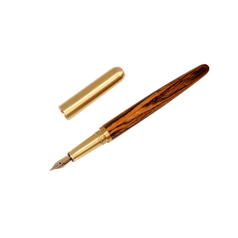 Factory wholesale retro brass sandalwood business ink ink fountain pen creative student gift lettering logo