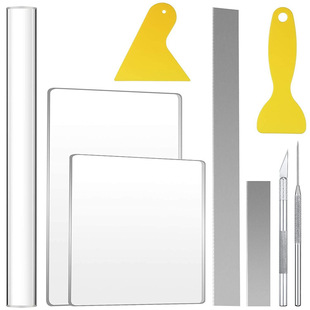 Cross-border ceramic tools 9-piece set acrylic press mud plate stainless steel blade diy handmade clay tools