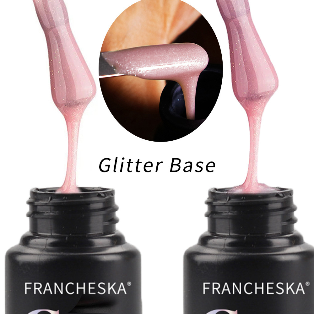Cross-border 30ml nail rubber nude base glue glitter phototherapy glue cover base wholesale nude nail polish glue