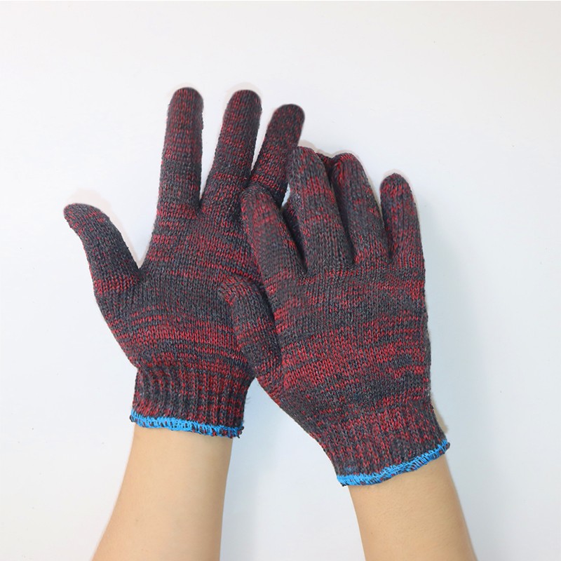 Labor gloves cotton yarn wholesale construction thickened wear-resistant car repair industrial red line gloves work knitting manufacturers wholesale