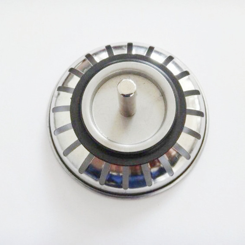 Kitchen stainless steel sink drainer cover basket cage sealing cover vegetable basin filter cover switch drain