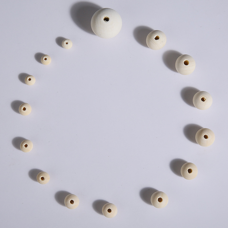 木のビーズの卸売りの大きい穴の木のビーズのdiyのアクセサリーの部品の現物の6-50mmのハスの木のボールのビーズの木の製品|undefined