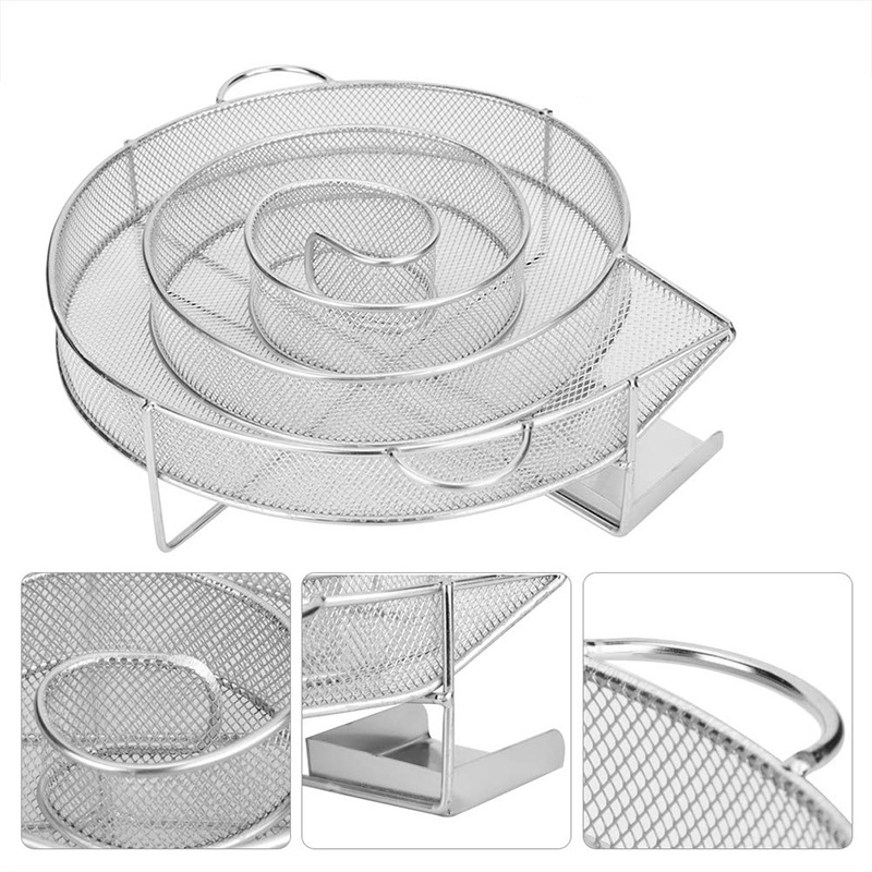 大号圆形烟熏盒 不锈钢冷烟发生器 户外蜗牛型木炭烤肉烟熏盒中小