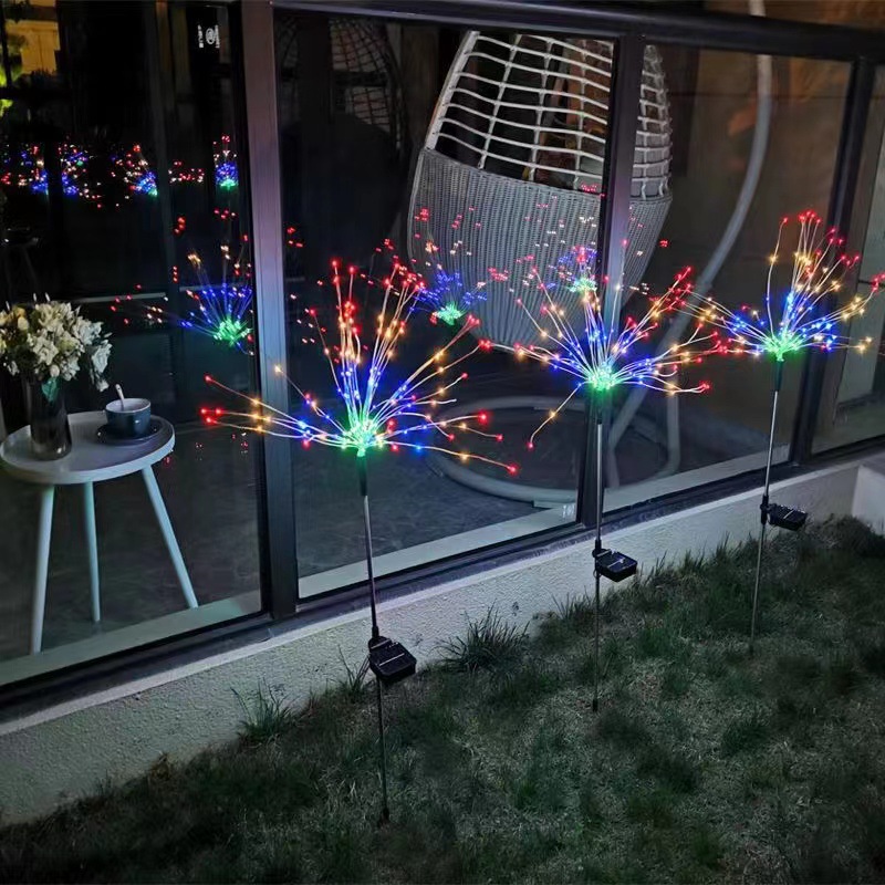 Solar smoke lamp Lawn ground plug Christmas light string outdoor courtyard 0 electricity bill led holiday starry lights