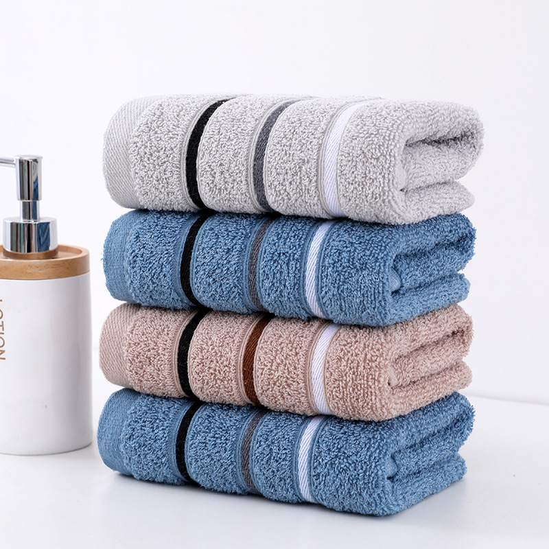 Towel factory wholesale dark thick soft absorbent cotton stall plain home wash face gift towel wholesale