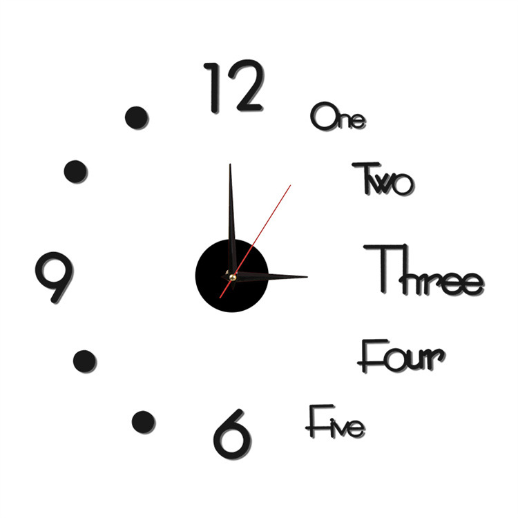 3d wall clock Amazon creative acrylic wall clock diy clock mute wall sticker clock factory supply