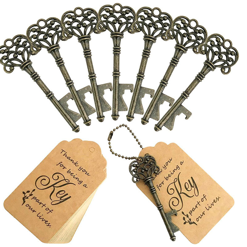 Metal Key Bottle Opener Return Gift Decoration European and American Bridal Showroom Engagement Arrangement Wedding Accompanying Gift