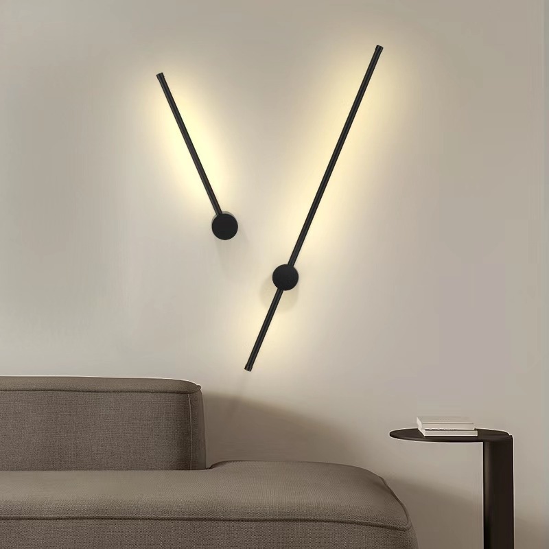 Designer minimalist long wall lamp bedroom bedside lamp decorative staircase aisle line lamp living room one-word wall lamp