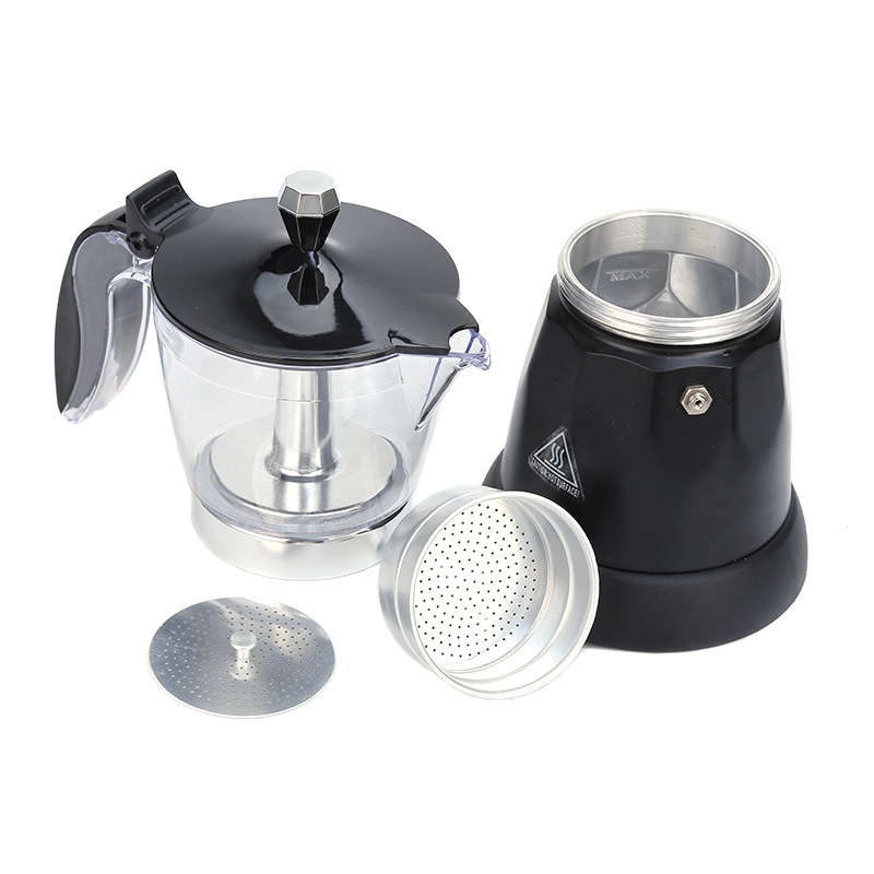 New electric coffee machine plug-in aluminum moka pot Italian espresso pot espresso single valve hand brew coffee