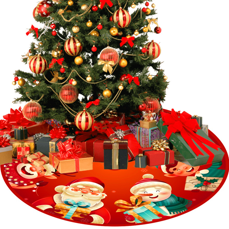 Christmas decoration creative cute printed tree skirt shopping mall window Christmas tree tree bottom apron decoration atmosphere decoration