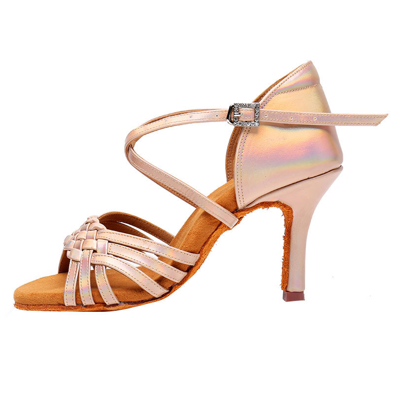 Source Direct Supply Women's Latin Dance Shoes Women's Adult Colorful Pu Leather Satin Ballroom Dance Rumba Cha Cha Ballroom Dance Shoes