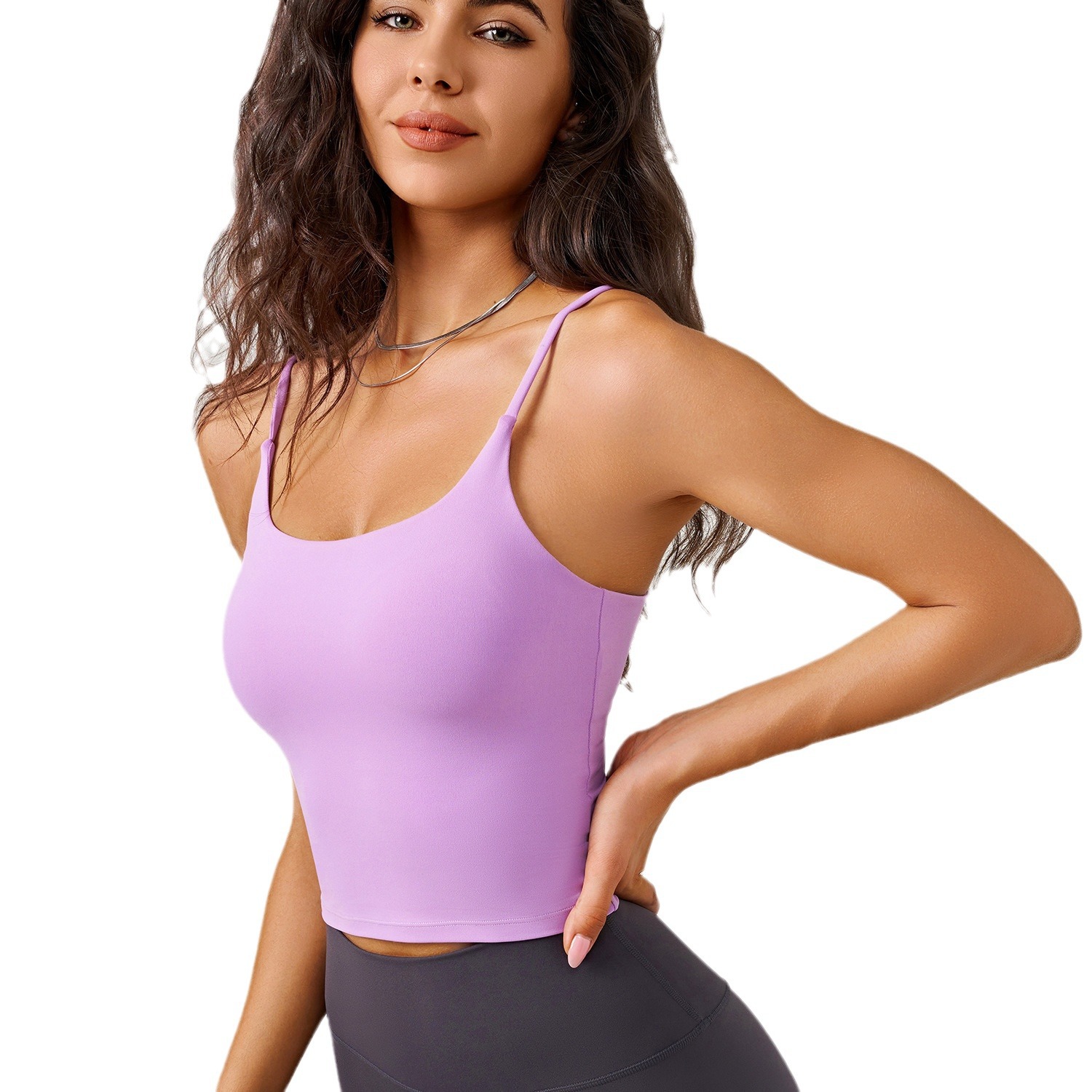 2025 Cross-border New Camisole Fitness Vest Integrated Shockproof Push-up Bacteriostatic U-back Sports Underwear for Women