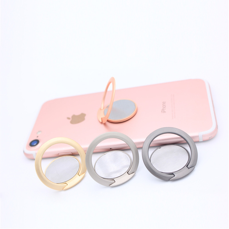 Lazy Thin Metal Mobile Phone Ring Magnetic Car Bracket Baking Paint Round Mobile Phone Bracket Zinc Alloy Ring Buckle