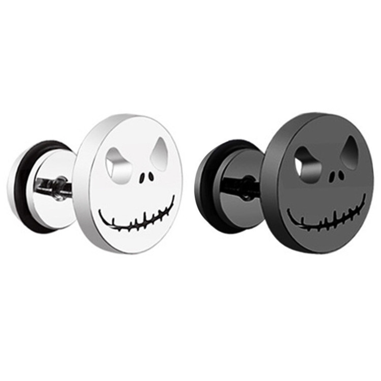 Factory Direct European and American fashion earrings stainless steel skull stud earrings skull ear buckle trendy men's earrings
