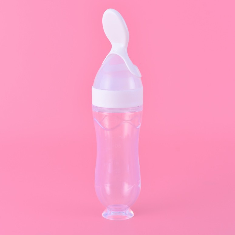 Factory Direct Baby Food Bottle Rice Pudding Squeezer Spoon Infant Feeding Spoon Suction Cup Rice Pudding Feeding Milk Bottle