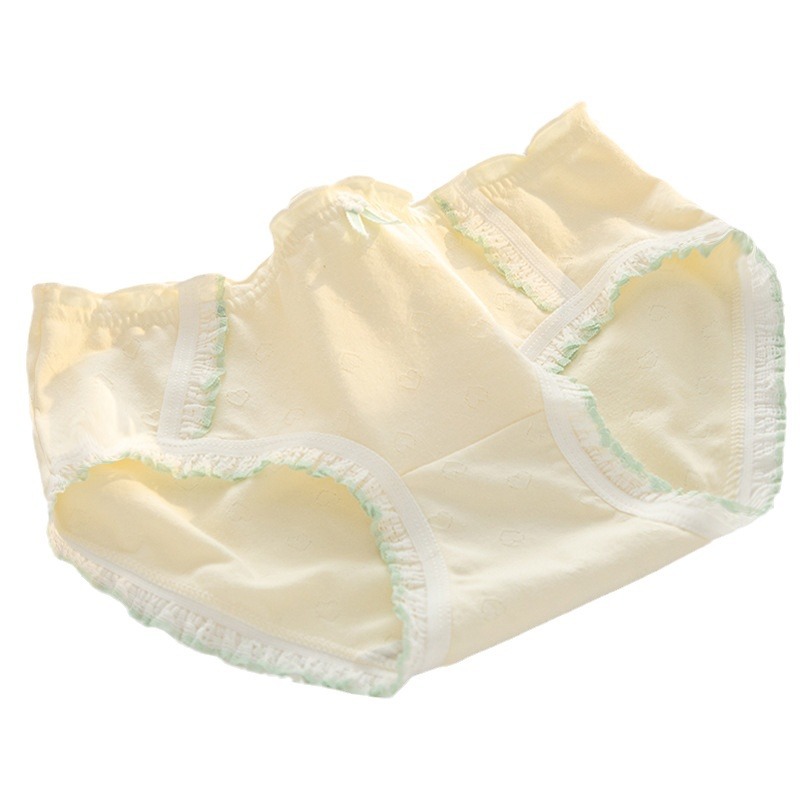 Class A Baby Cotton Underwear Women's 7A Antibacterial Crotch Breathable Love Jacquard Mid-Waist Hip Student Briefs
