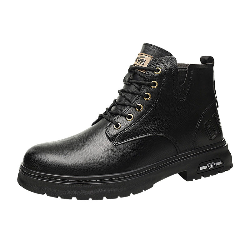 Zhengu labor protection shoes men's anti-smashing anti-piercing wear-resistant shoes Four Seasons steel toe shoes mid-top protective work shoes casual