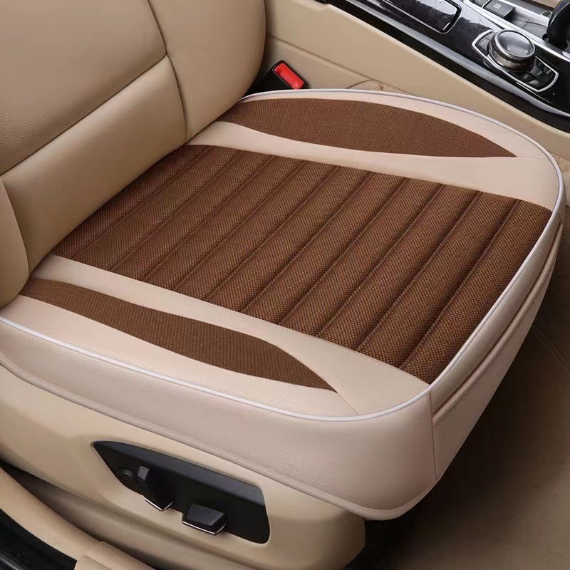 Main and co-pilot spring and summer seat cover single piece single linen without backrest three-piece set four seasons universal car seat cushion