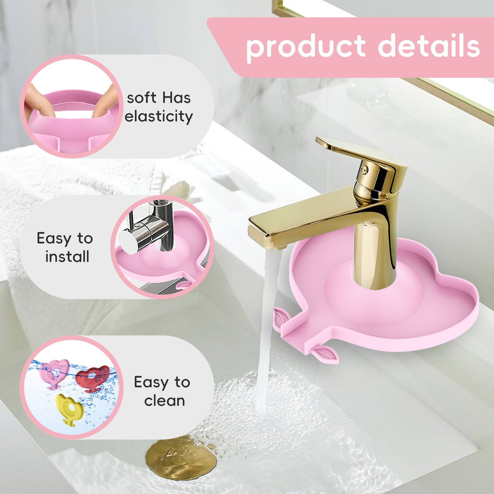 New faucet drain pad faucet splash-proof water pad sink drain pad silicone spill-proof drain pad