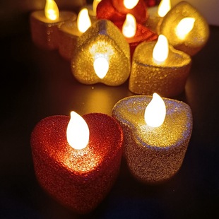 led electronic Powder candle lamp love small tea wax romantic ins decorative atmosphere lamp decorative Valentine's Day gift lamp