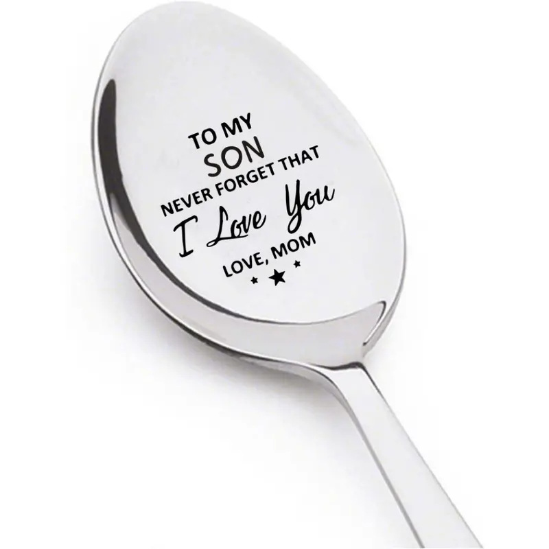 410 stainless steel spoon ice cream spoon coffee spoon laser lettering craft family family couple