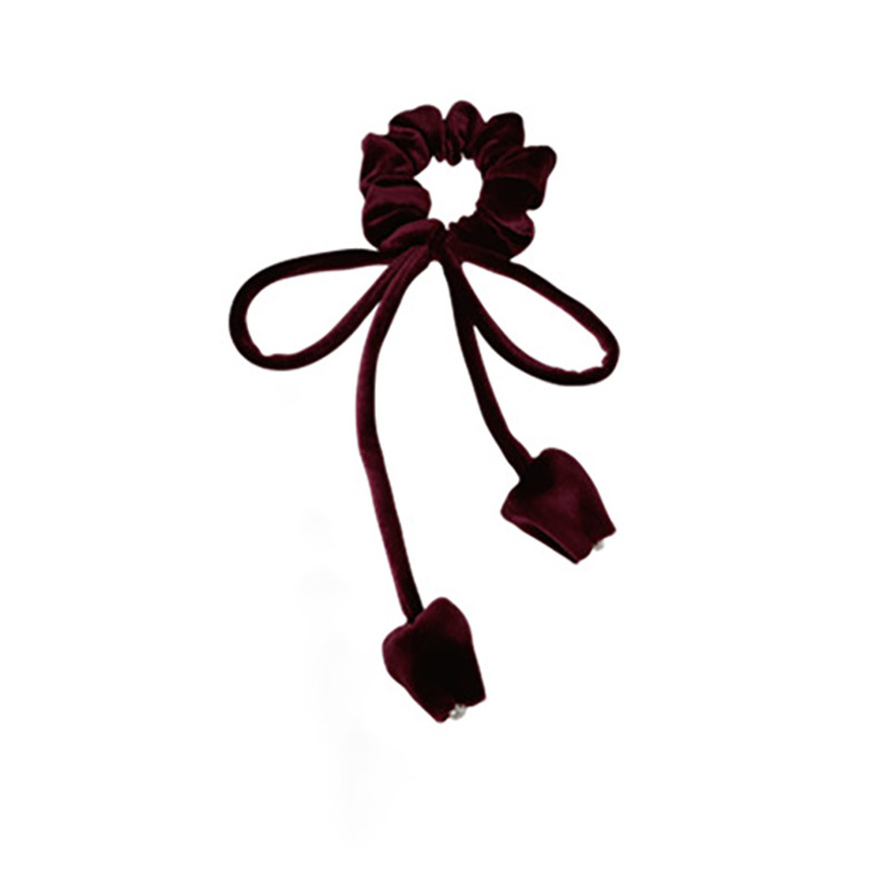 Fascia per capelli in velluto dorato scamosciato retrò francese, fascia per capelli con fiocco, temperamento di nicchia, fascia per capelli a tulipano, elastica alta, accessori per capelli_voghion.com