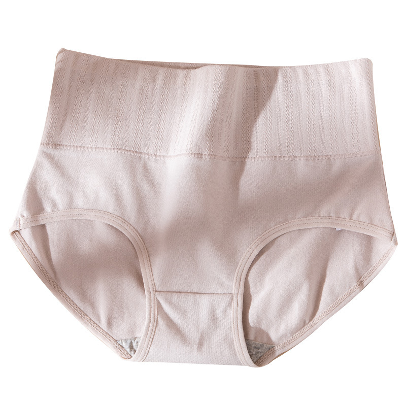 High waist women's plus size cotton seamless underwear antibacterial breathable cotton belly contracting hip women's triangle underwear