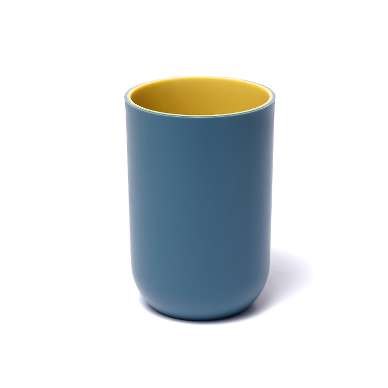 Household double-layer thickened mouthwash Cup couple toothbrush cup contrast color plastic water cup creative two-color toothbrush cup with handle Cup
