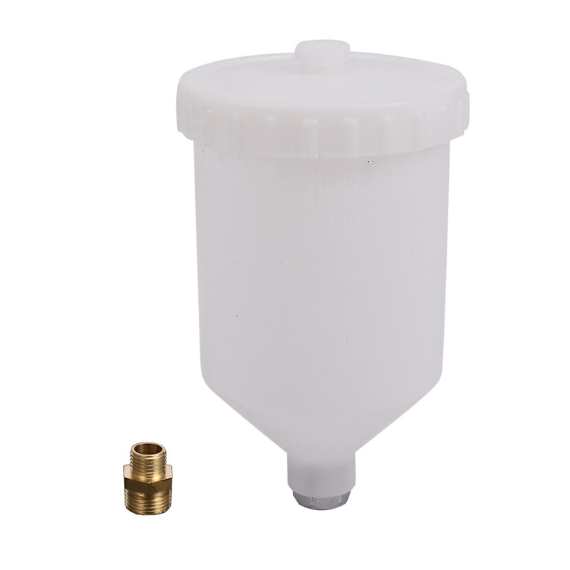 Paint spray gun inner tooth pot White White POM manual spray gun oil pot oil cup oil pot 600ml with a joint