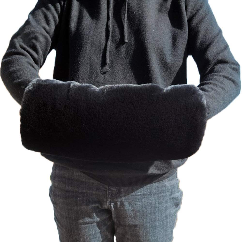 Spot winter lamb wool warm gloves warm plush sleeve arm warmer hand gloves imitation rabbit hair