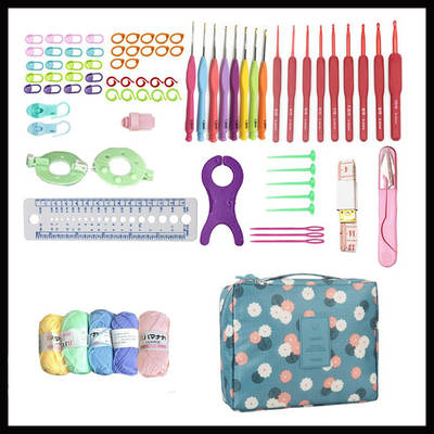 Beginner Crochet Kit Wool Hook Material Package Cross-border English Crochet Knitting Beginner DIY suit