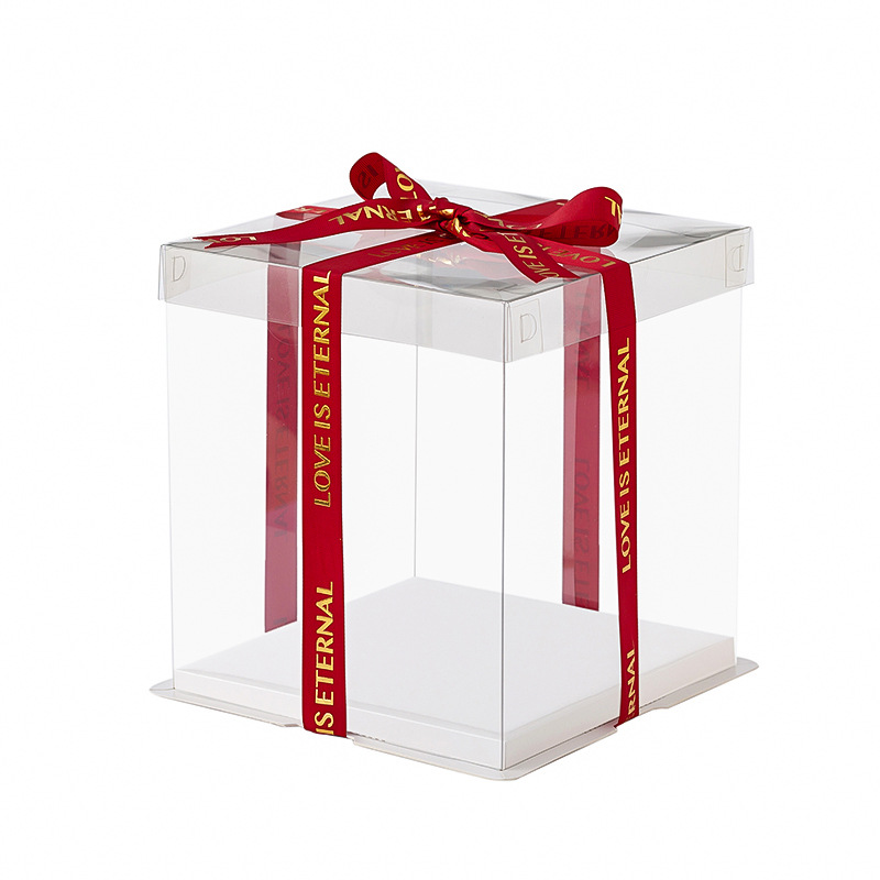 Cake Box transparent wholesale 4-inch 6-inch 8-inch 10-inch double-layer heightened single-layer three-in-one birthday baking box