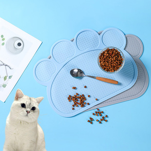 New pet products paw shape Silicone Placemat pet eating mat non-slip anti-overflow pet litter mat wholesale