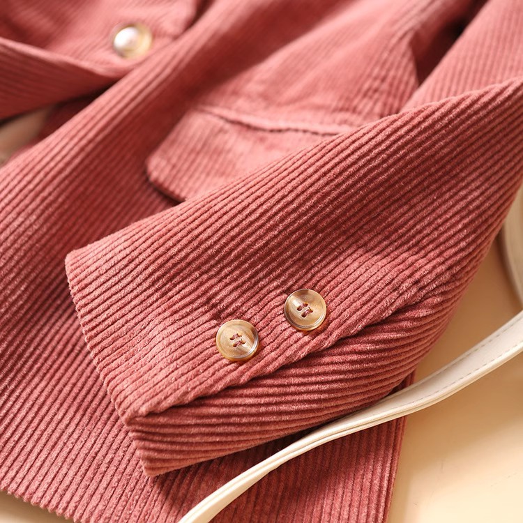 Japanese casual corduroy suit 2023 autumn coat women's loose slim women's suit a generation of hair