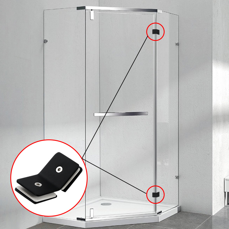 Glass partition fixing clip stainless steel fish mouth glass clip 180 degree stair guardrail handrail accessories door clip