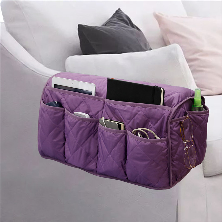 Sofa armrest hanging bag remote control fabric storage and finishing multifunctional sundries storage bag chair side storage bag